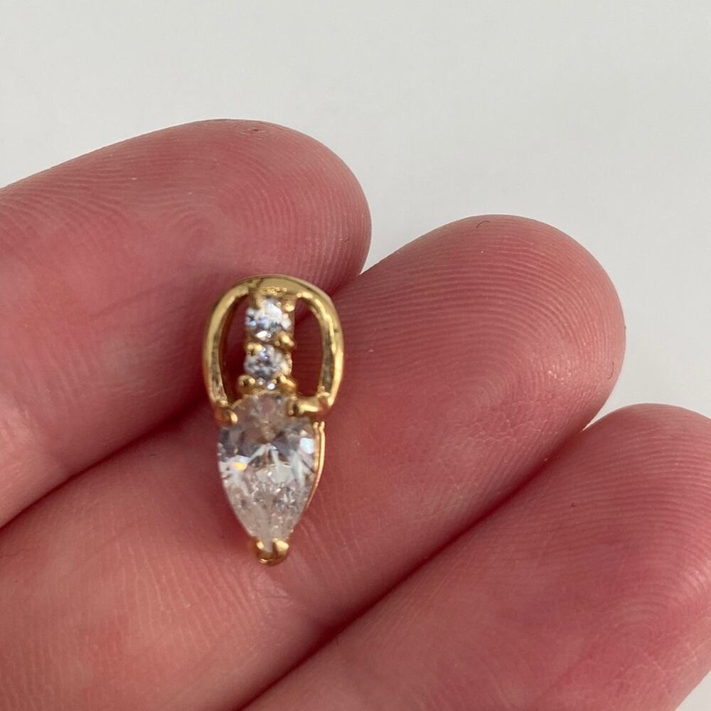 Gold filled cubic zirconia small pendant